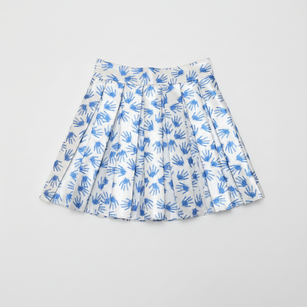 Hand Print Mini Skirt lay flat
