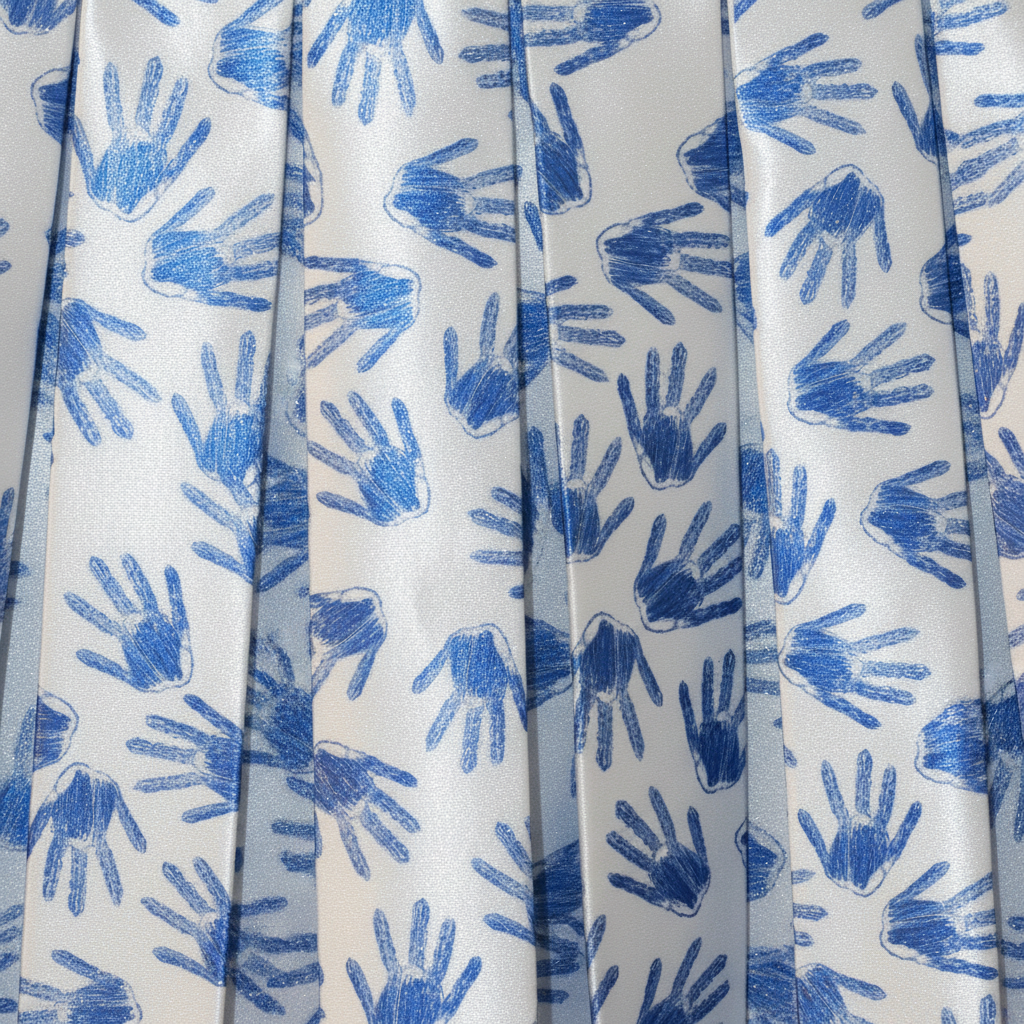 Hand Print Mini Skirt close up detail