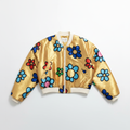 Floral Metallic Bomber Jacket – lay flat