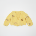 Post It Note Cardigan lay flat on white background